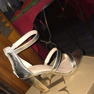 Gold block heels